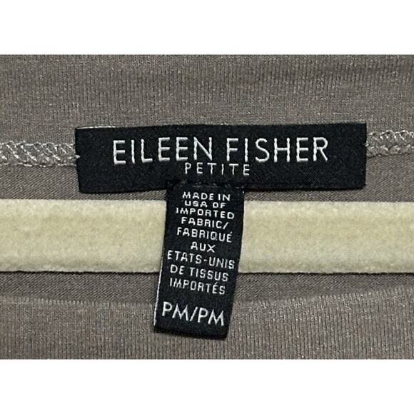 Eileen Fisher Jersey Dress Viscose 3/4 Sleeve Stretch Solid Gray Knee Length PM - Picture 3 of 9